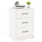 White Engineered Wood 3-Drawer Nightstand for Bedroom & Living Room